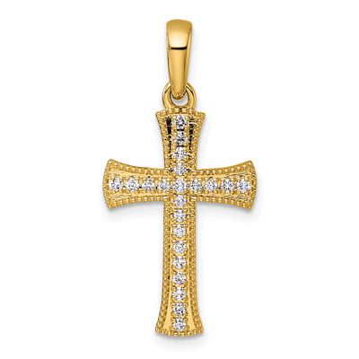 1/4 Diamond Cross Pendant 14k Gold, MPN: PM5074-025-YA, UPC: