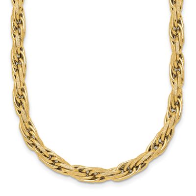 Textured Flat Rope Chain 18.25 Inch Necklace 18.25 Inch 14k Gold Polished, MPN: SF3220-18.25, UPC: