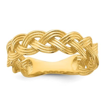 Fancy Braided Ring 14k Gold Polished, MPN: R975, UPC: