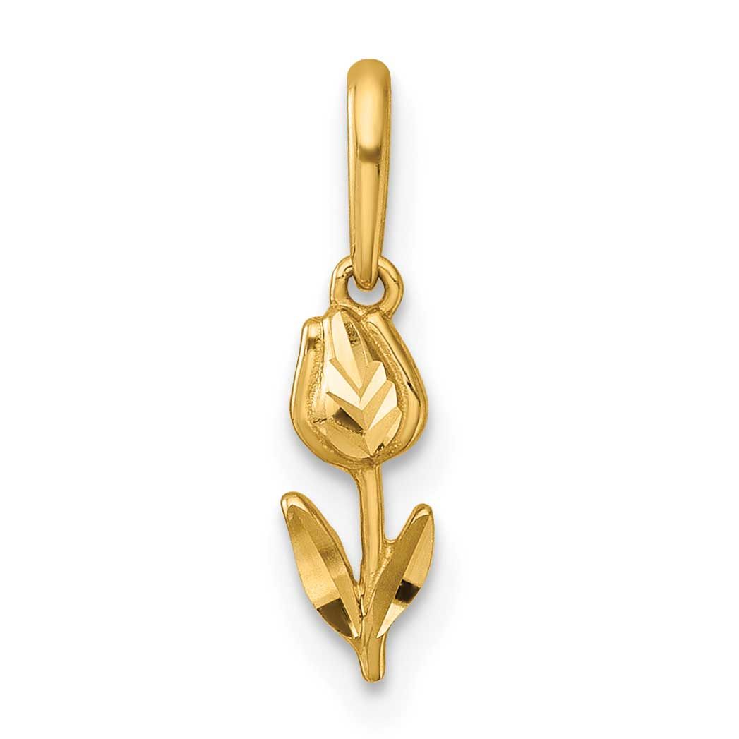 Diamond-Cut Tulip Pendant 14k Gold Polished, MPN: YC1611, UPC: