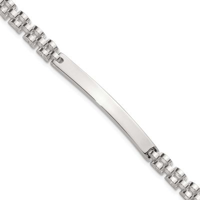 8 Inch Men&#39;s ID Bracelet Sterling Silver Polished, MPN: QID260-8, UPC: