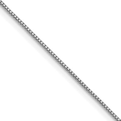 0.6mm Box Chain with 2 Inch Extension 20 Inch Sterling Silver Rhodium-Plated, MPN: QBX012RH-18, UPC: