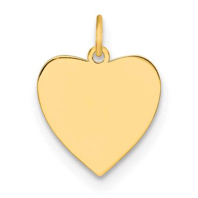 Engraveable Heart Polished Disc Charm Sterling Silver Gold-Plated, MPN: QM569G/18, UPC: