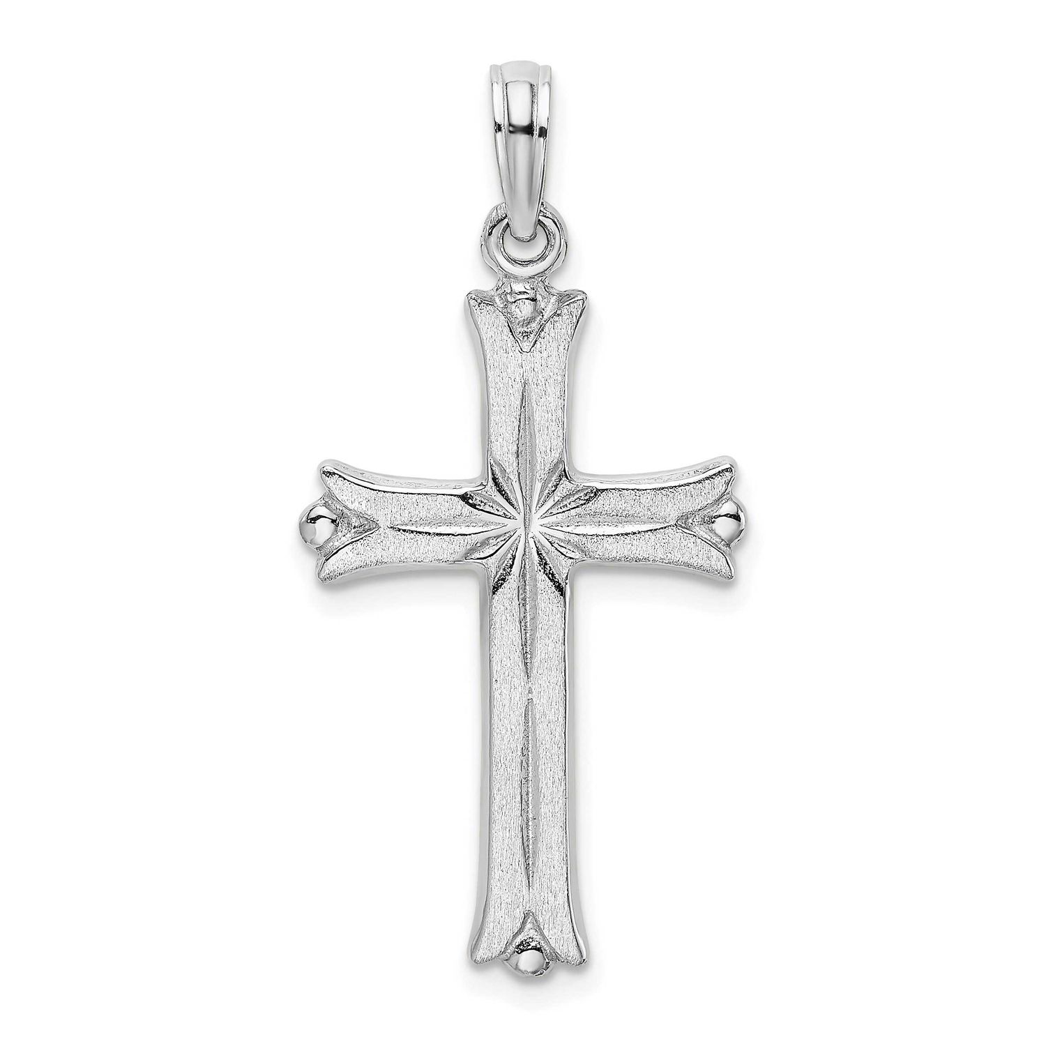 Cross with Starburst Center Charm 14k White Gold, MPN: K8509W, UPC: 637218173068