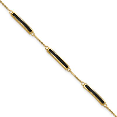 Enamel 7 Inch with .5 Inch Extender Bracelet Sterling Silver Gold-Plated, MPN: QG6862-7, UPC: