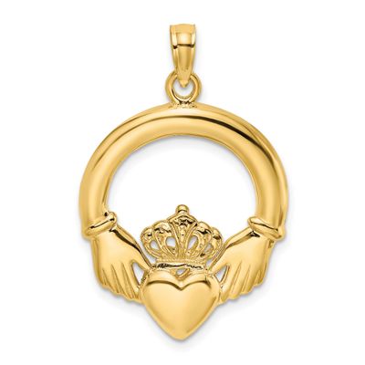 Large Claddagh Heart Charm 14k Gold Polished, MPN: K7247, UPC: 637218069231
