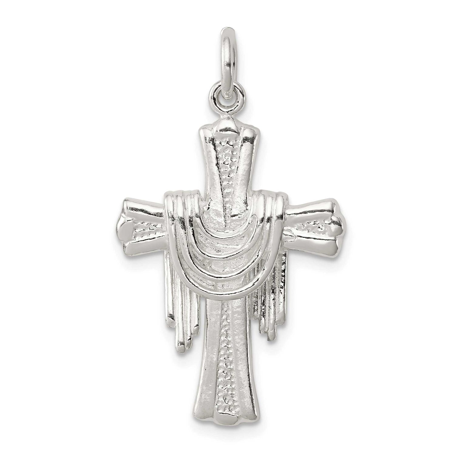 Draped Cross Charm Sterling Silver, MPN: QC489, UPC: 883957911908