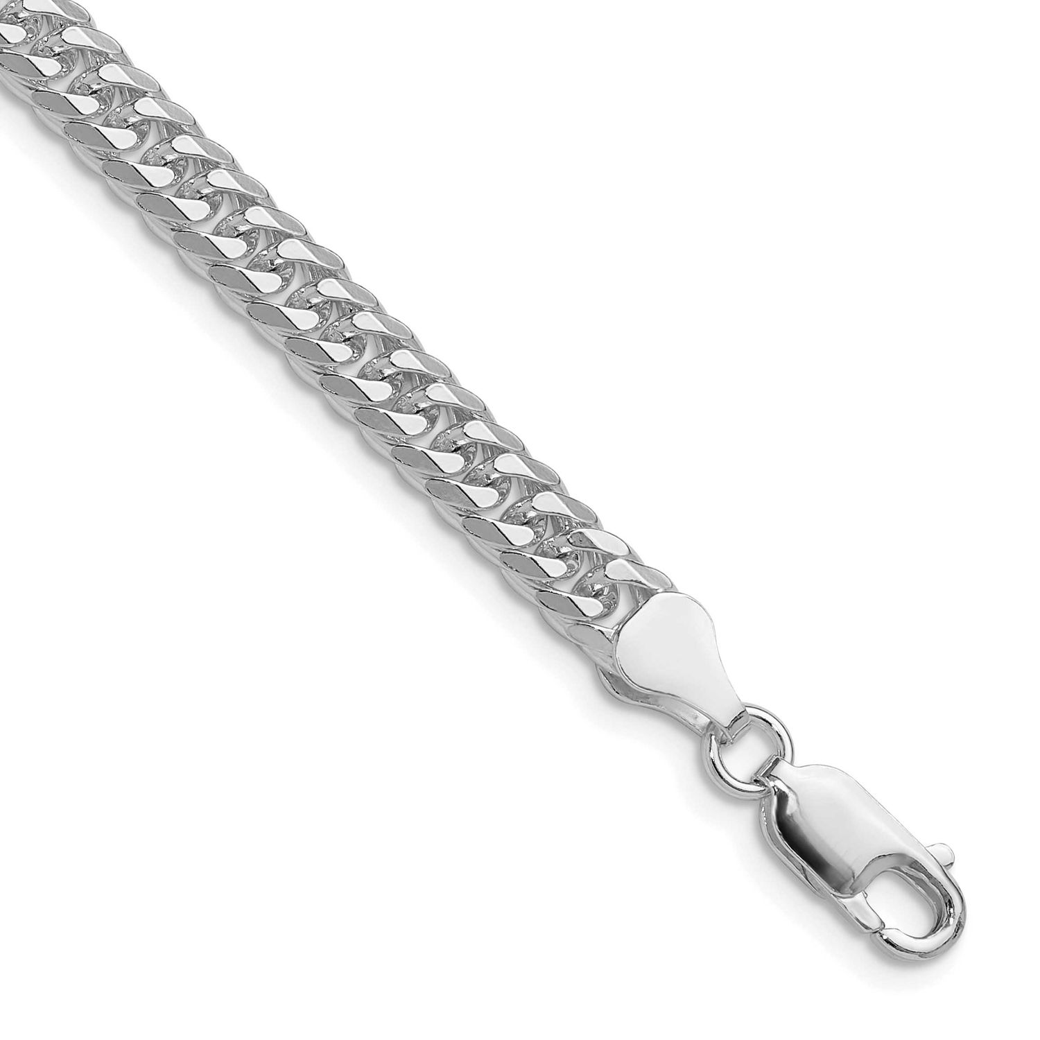 5.7mm Double Diamond-Cut Curb Chain 16 Inch Sterling Silver Rhodium-Plated, MPN: QDD120R-16, UPC: