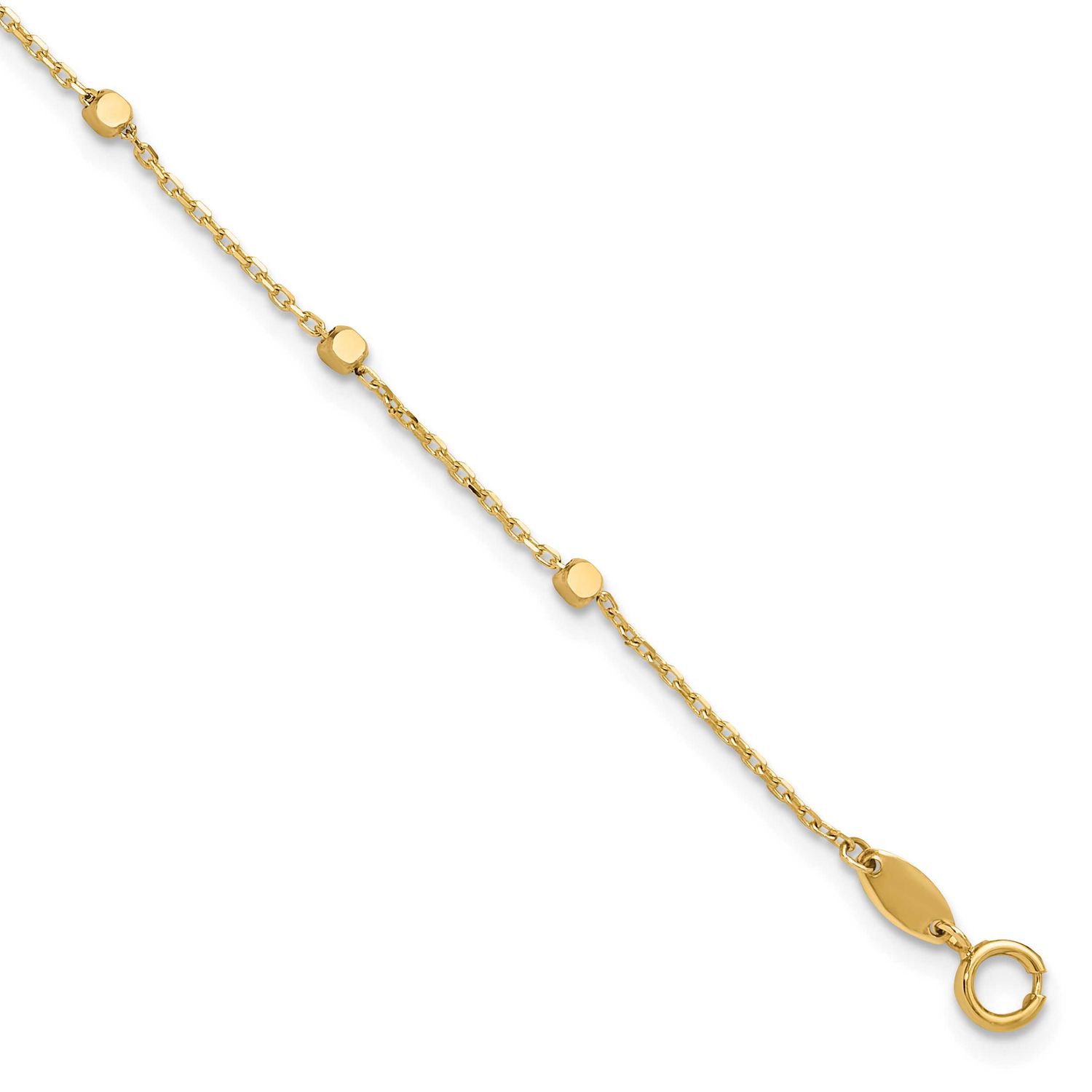Cube Stations Bracelet 10k Gold Polished, MPN: 10SF2975-7.75, UPC: