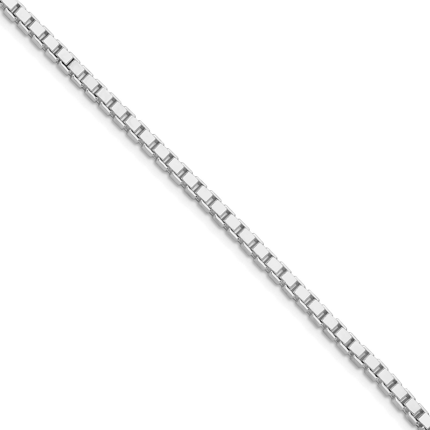 3mm Box Chain 24 Inch Sterling Silver Rhodium-Plated, MPN: QBX057R-24, UPC: