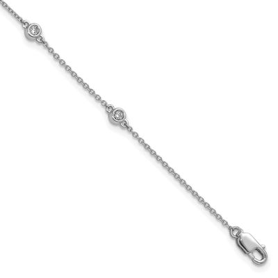 Diamond Station Cable Bracelet 14k White Gold, MPN: PM1012-016-WA-7, UPC: