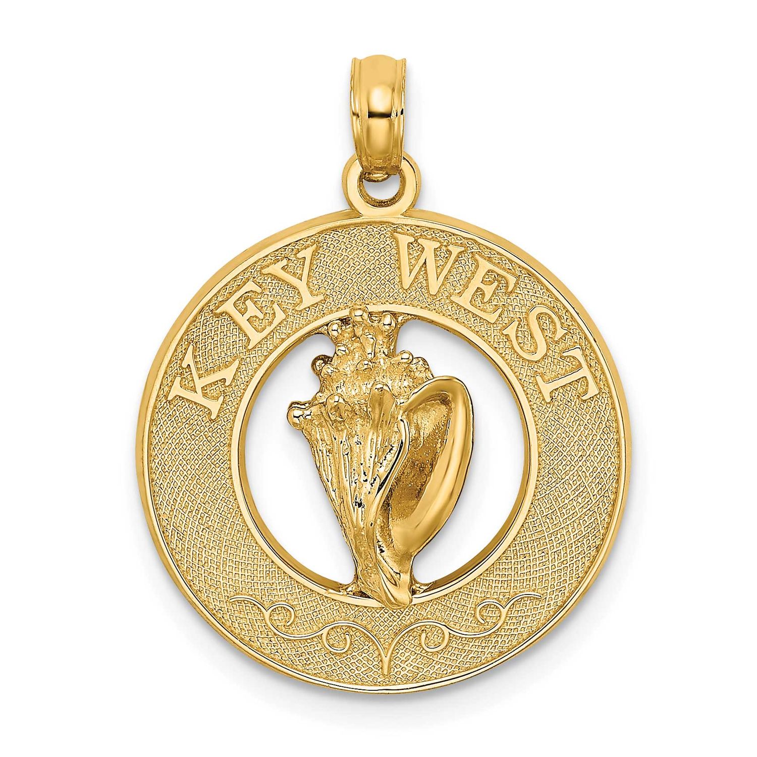 Key West with Conch Shell Circle Charm 14k Gold, MPN: K7469, UPC: 637218106813