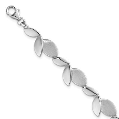 Brushed/Polished 7.5 with .75 Inch Extender Bracelet Sterling Silver Rhodium-Plated, MPN: QG6969-7.…