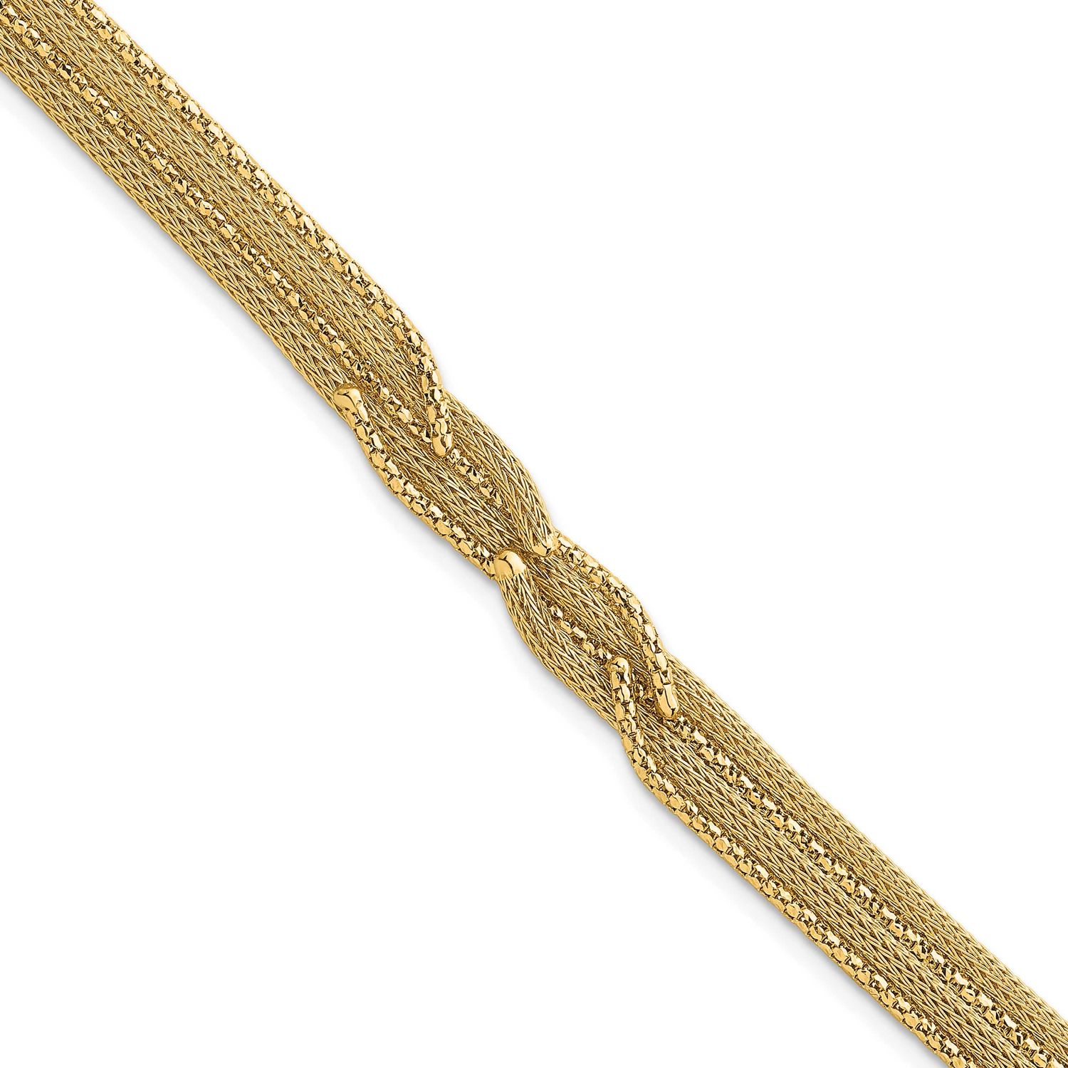 Textured Woven Fancy Bracelet 14k Gold, MPN: SF3121-7.5, UPC: