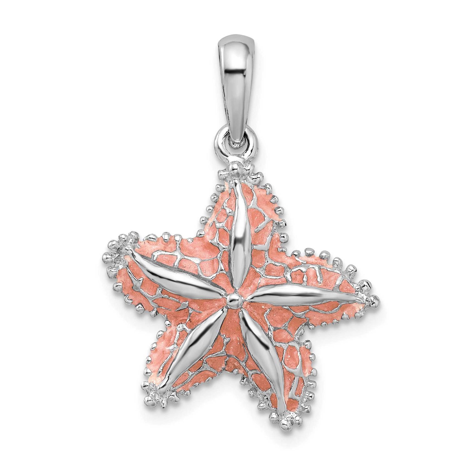 De-Ani Polished Enameled Starfish Pendant Sterling Silver Rhodium-Plated, MPN: QC9785, UPC: 6372181…
