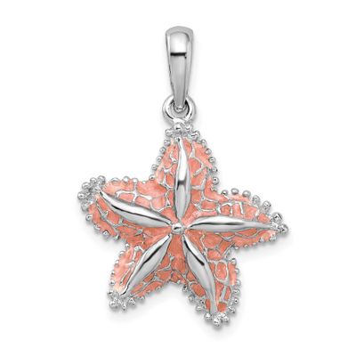 De-Ani Polished Enameled Starfish Pendant Sterling Silver Rhodium-Plated, MPN: QC9785, UPC: 6372181…