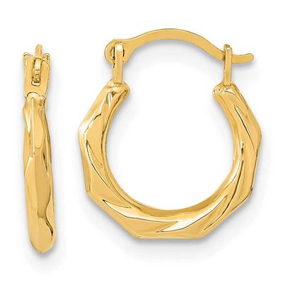 Twist Hoop Earrings 10k Gold Polished, MPN: 10YE1899, UPC: