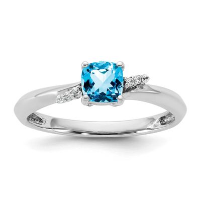 Polished Diamond and Blue Topaz Fashion Ring 14k White Gold, MPN: RM10786-BT-050-WAA, UPC: