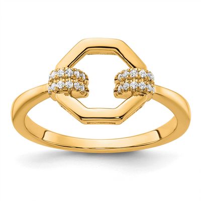 Diamond Octogon Fashion Ring 14k Gold Polished, MPN: RM10202-010-YAA, UPC: