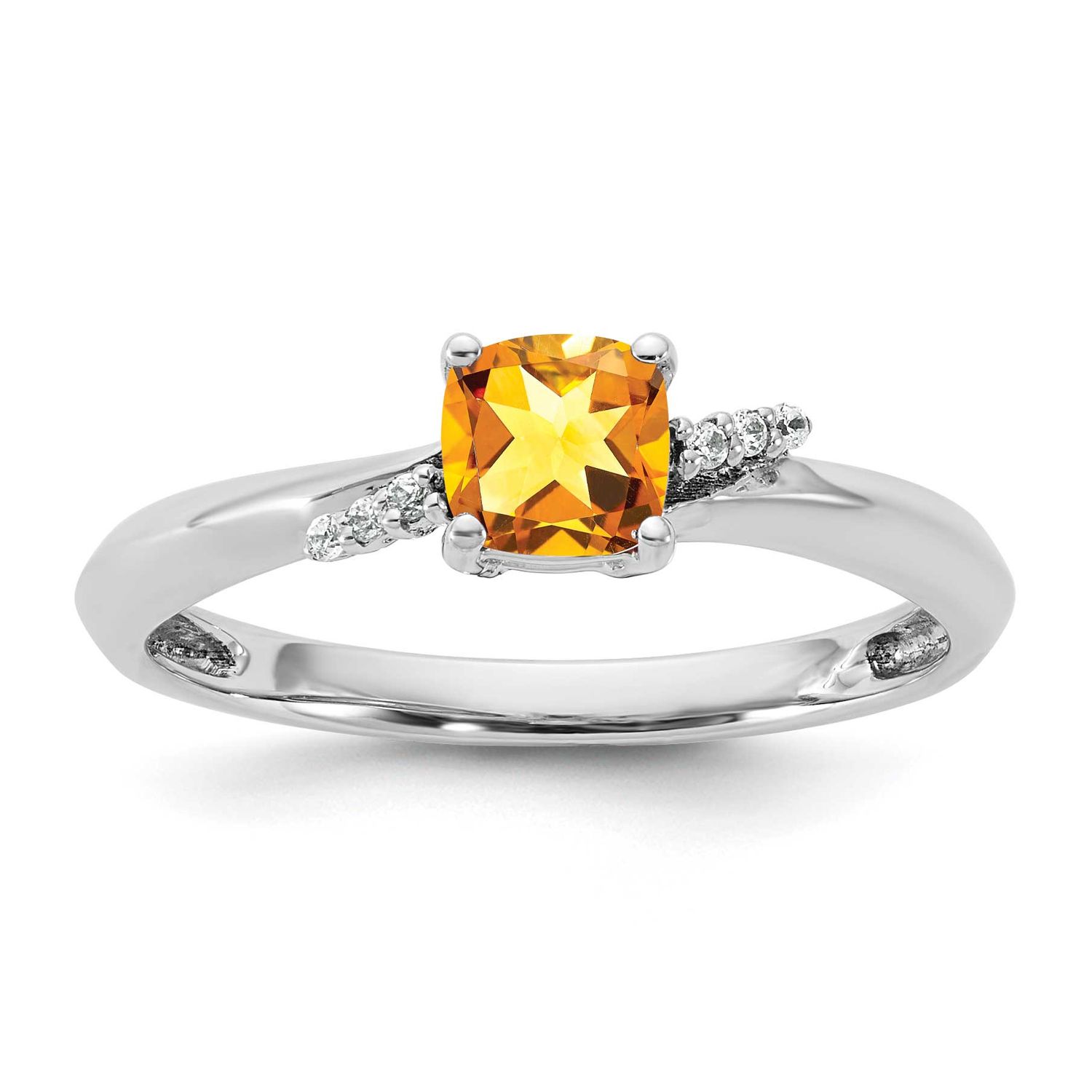 Polished Diamond and Citrine Fashion Ring 14k White Gold, MPN: RM10786-CI-050-WAA, UPC: