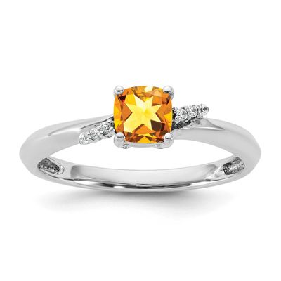 Polished Diamond and Citrine Fashion Ring 14k White Gold, MPN: RM10786-CI-050-WAA, UPC: