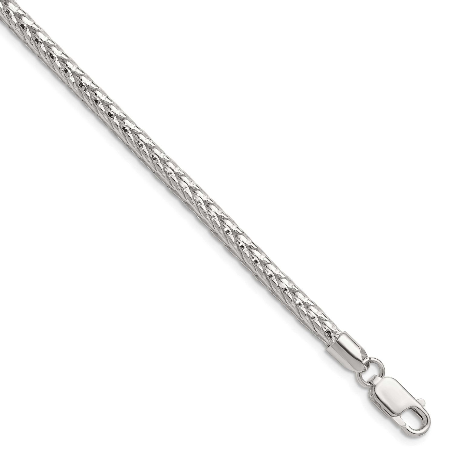 3.8mm Diamond-Cut Round Franco Chain 7 Inch Sterling Silver, MPN: QFR350-7, UPC: