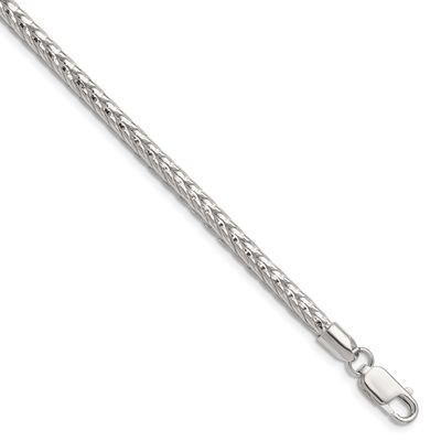 3.8mm Diamond-Cut Round Franco Chain 7 Inch Sterling Silver, MPN: QFR350-7, UPC: