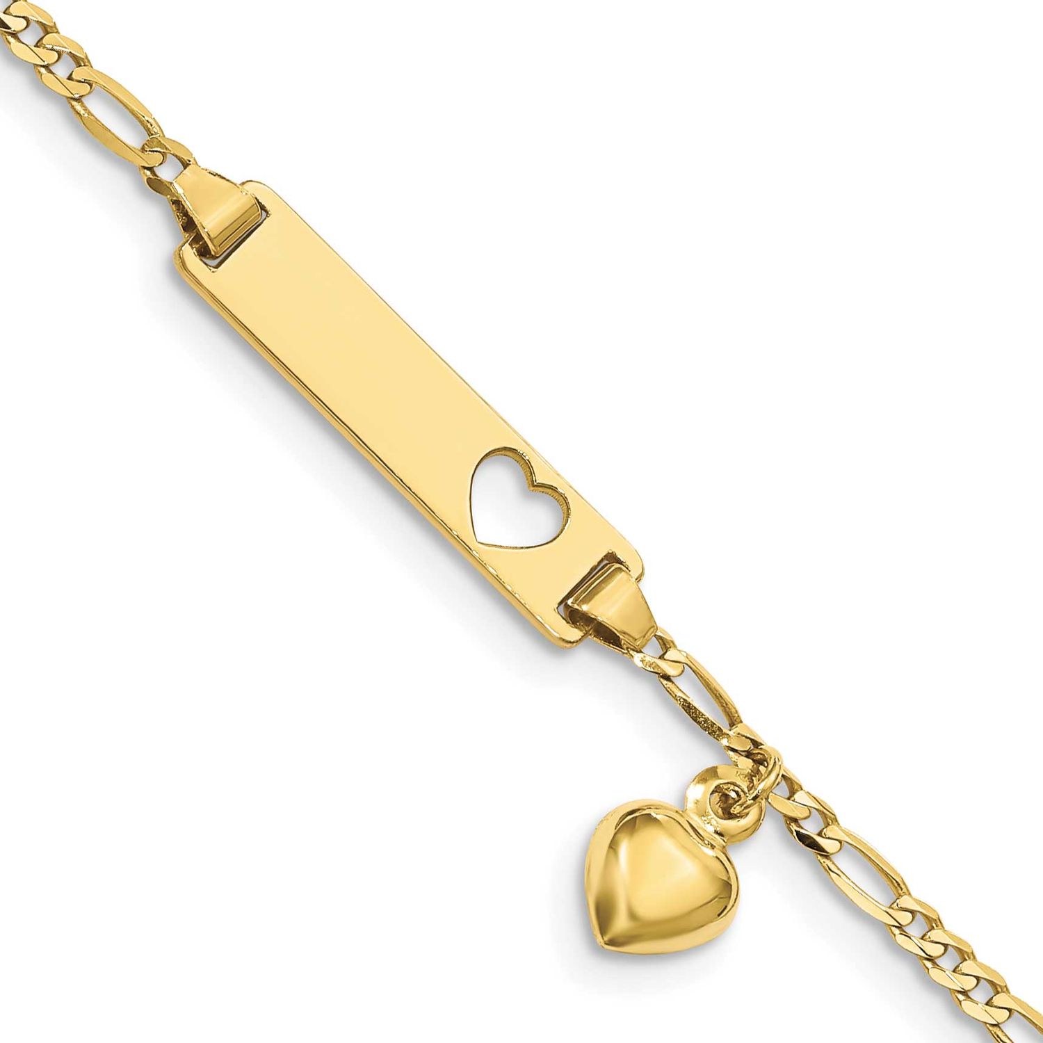 Figaro Link ID Bracelet 10k Gold, MPN: 10BID54-6, UPC: 883957313597