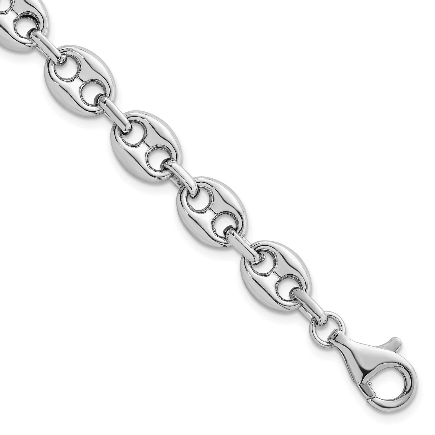 Puffed Mariner Link Bracelet Sterling Silver Rhodium-Plated, MPN: QG6920-7.5, UPC: