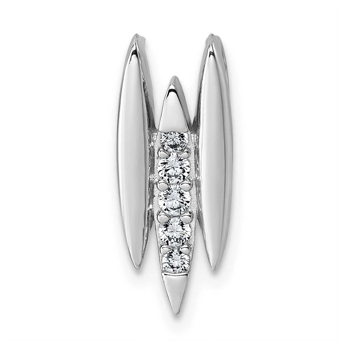 CZ Chain Slide Pendant 18.15 Inch Sterling Silver Rhodium-Plated, MPN: QP5928, UPC: