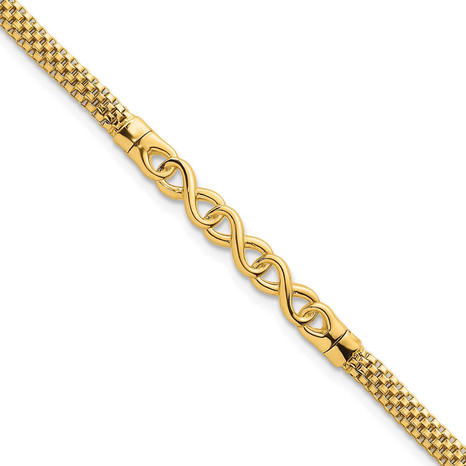 Infinity 7.5 Inch Fancy Link Bracelet 14k Gold Polished, MPN: SF3104-7.5, UPC: