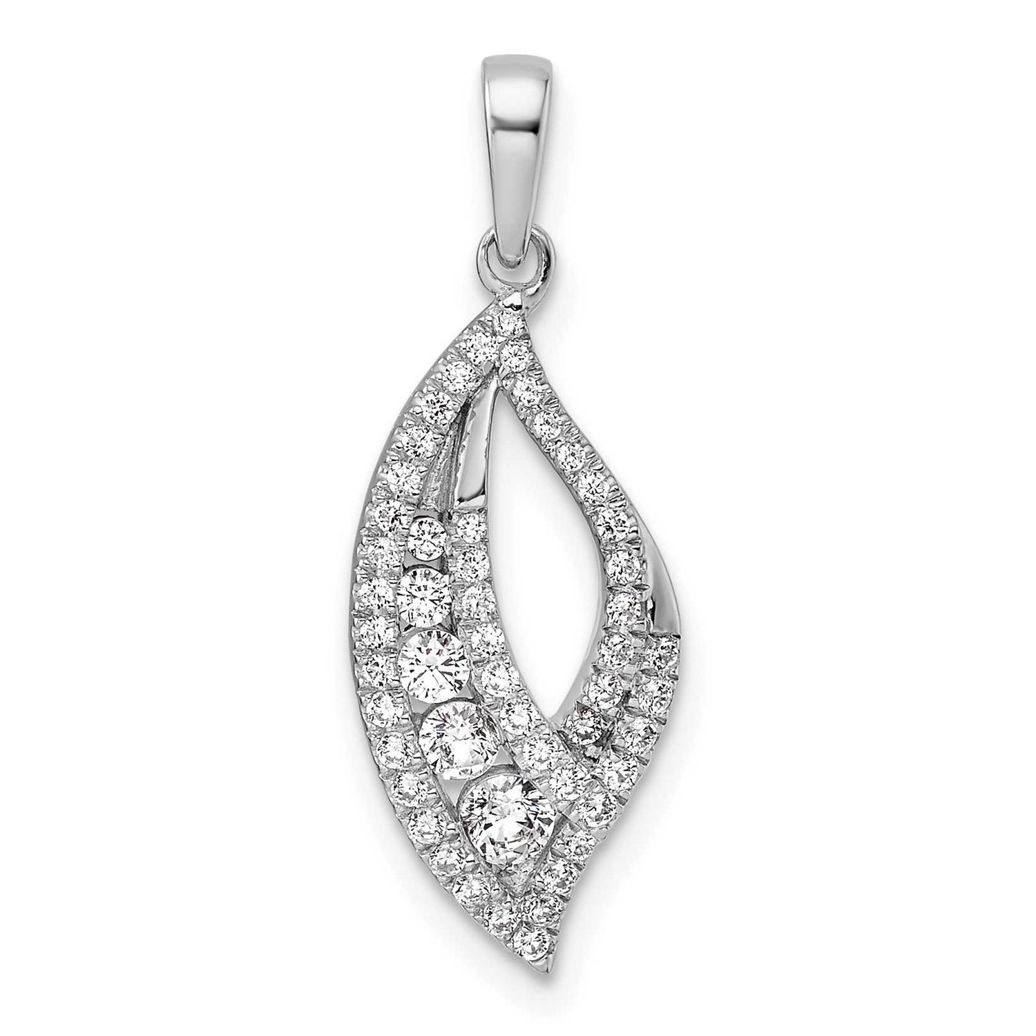 Polished Diamond Fancy Pendant 14k White Gold, MPN: PM10789-037-WAA, UPC: