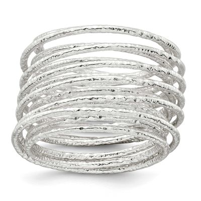 Multi Band Flexible Ring Sterling Silver Textured, MPN: QR7718, UPC: