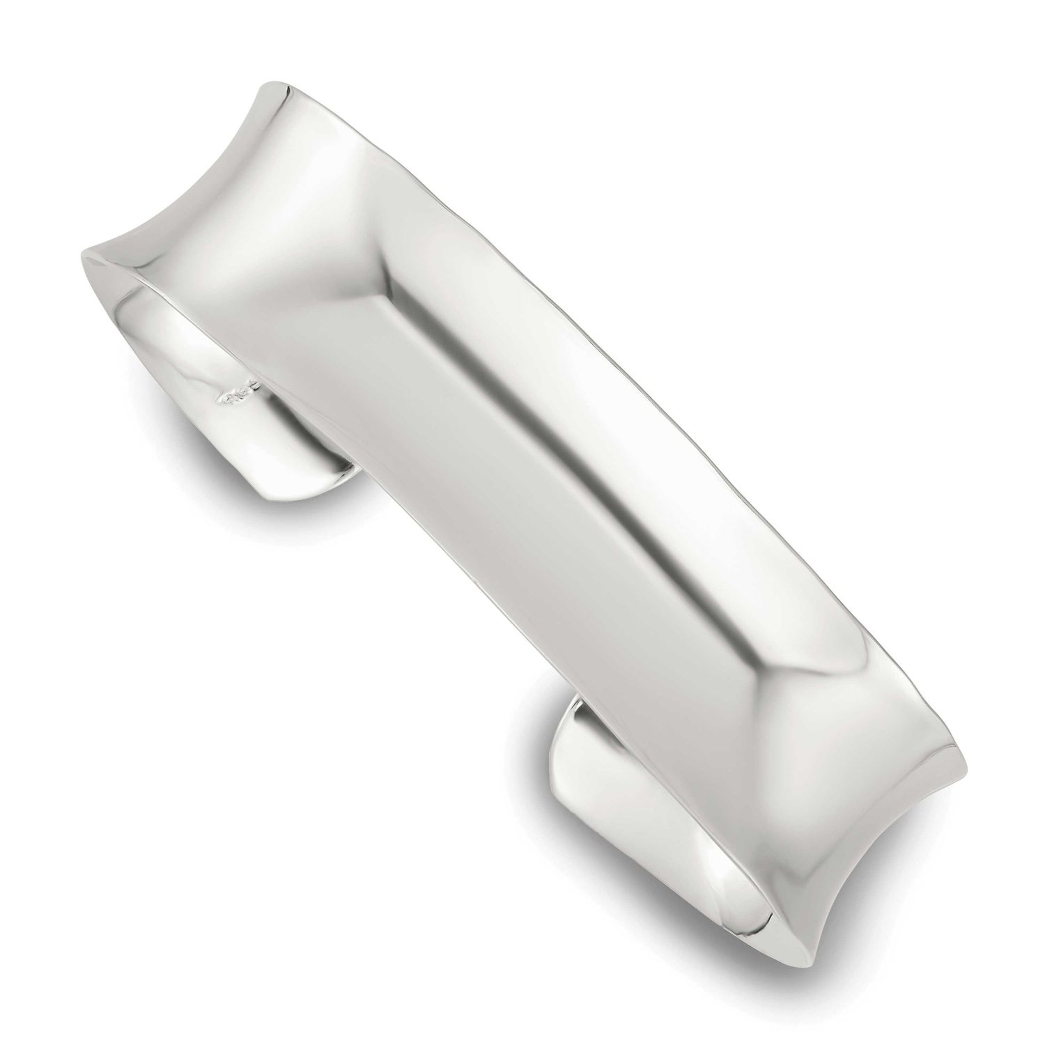 15mm Concave Cuff Bangle Sterling Silver Polished, MPN: QB1558, UPC: