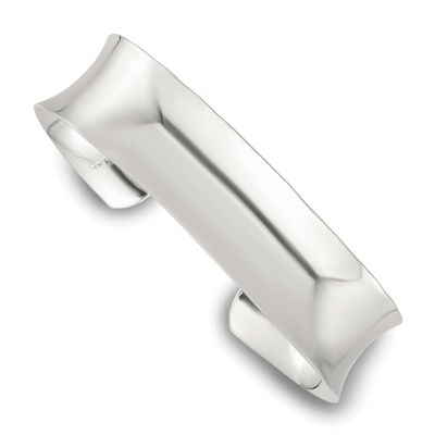 15mm Concave Cuff Bangle Sterling Silver Polished, MPN: QB1558, UPC: