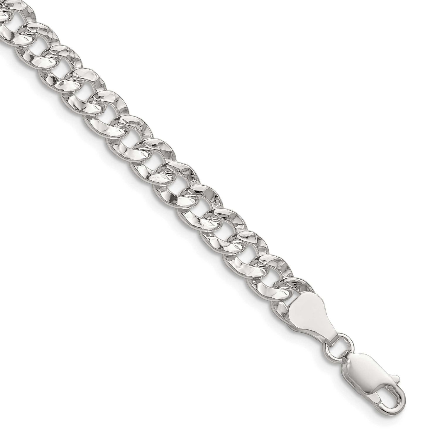 6.35mm Hammered Curb Chain 7 Inch Sterling Silver, MPN: QHCB150-7, UPC: