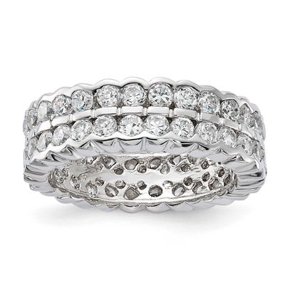 CZ Double Band Ring Sterling Silver, MPN: QR1309, UPC: