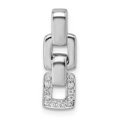 CZ Double Square Pendant Sterling Silver Rhodium-Plated, MPN: QG7153P, UPC: