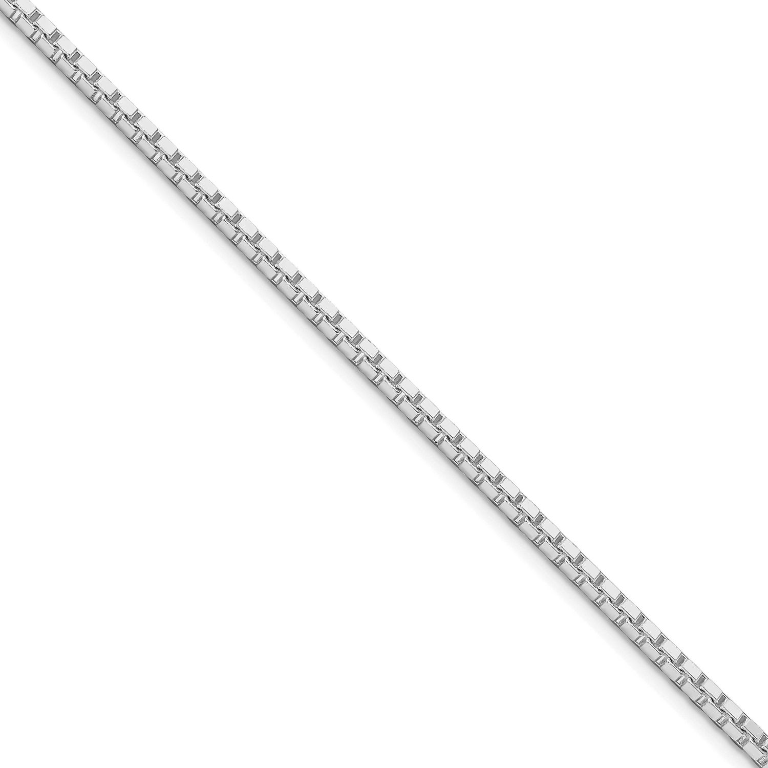 2.5mm Box Chain 30 Inch Sterling Silver Rhodium-Plated, MPN: QBX050R-30, UPC: