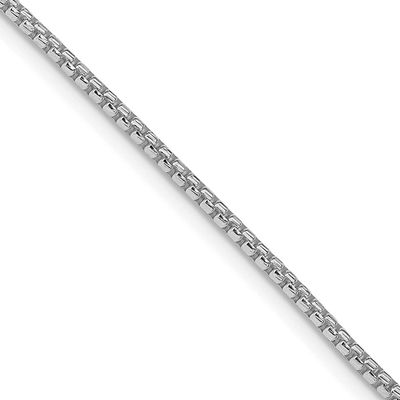 1.75mm Diamond-Cut Round Box Chain 30 Inch Sterling Silver Rhodium-Plated, MPN: QVX035R-30, UPC: