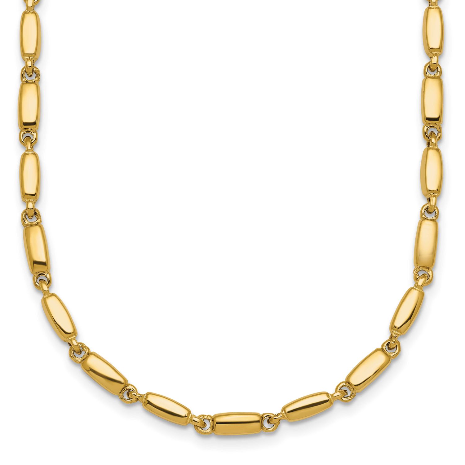 Fancy Link 3mm Necklace 14k Gold Polished, MPN: SF3273-18, UPC: