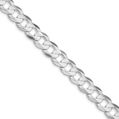 9.75mm Concave Beveled Curb Chain 24 Inch Sterling Silver Rhodium-Plated, MPN: QCBC250R-24, UPC: