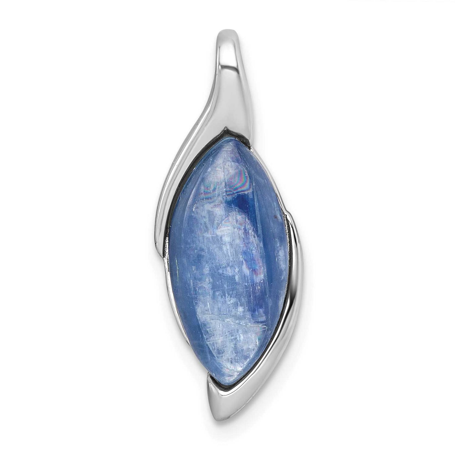 Fancy Kyanite Chain Slide Pendant 26.7 Inch Sterling Silver Rhodium-Plated Polished, MPN: QG7186P, …