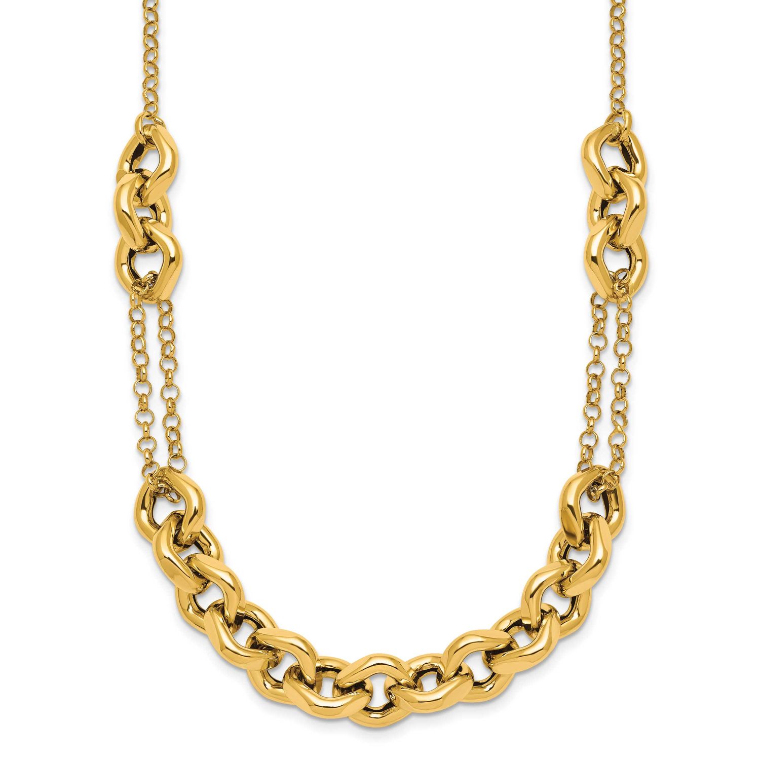 18 Inch Fancy Multi Link Chain Necklace 18 Inch 14k Gold Polished, MPN: SF3244-18, UPC: