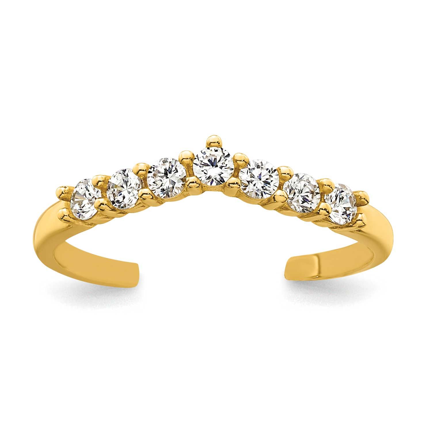 CZ Toe Ring 10k Gold Polished, MPN: 10R988, UPC: