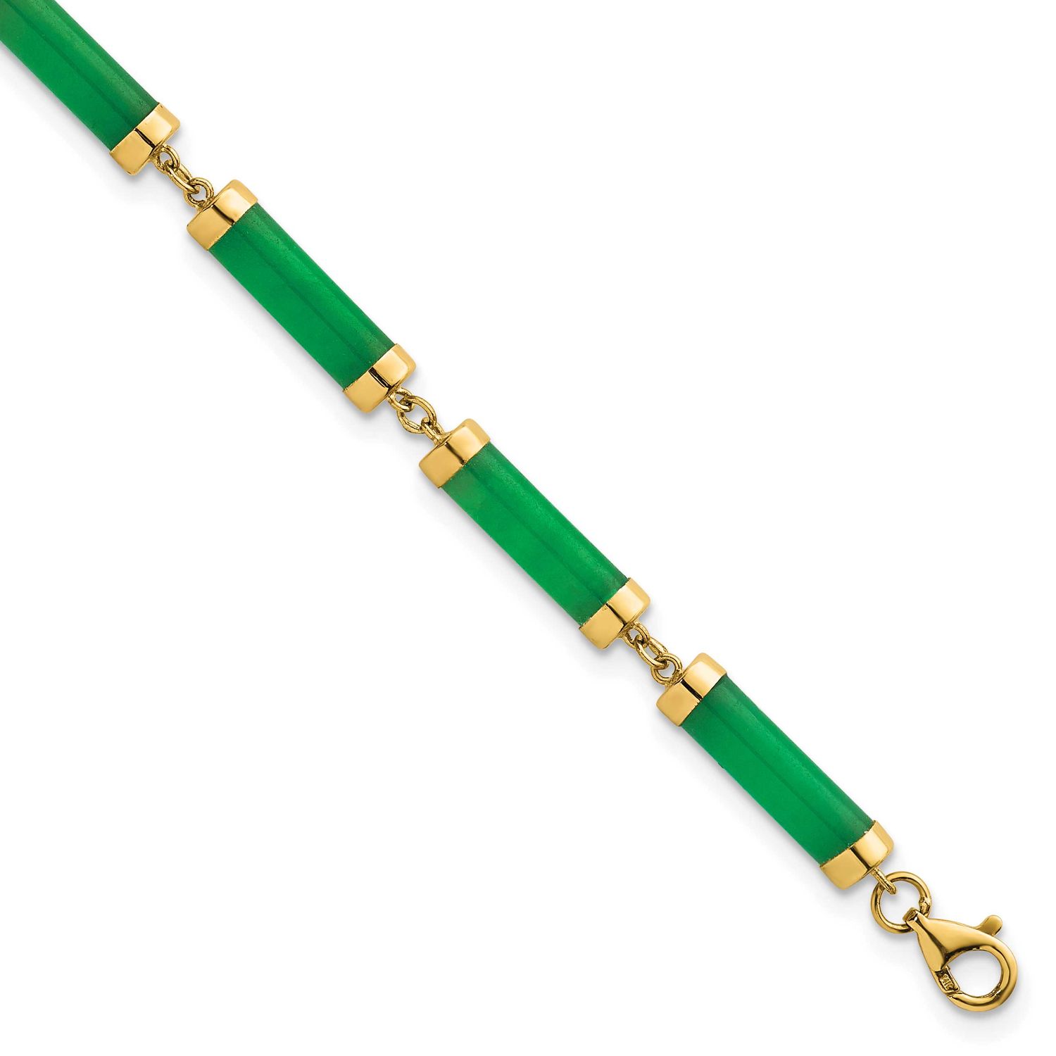4.0mm Jade Bars Bracelet 14k Gold Polished, MPN: SF3186-7, UPC: 196904364086