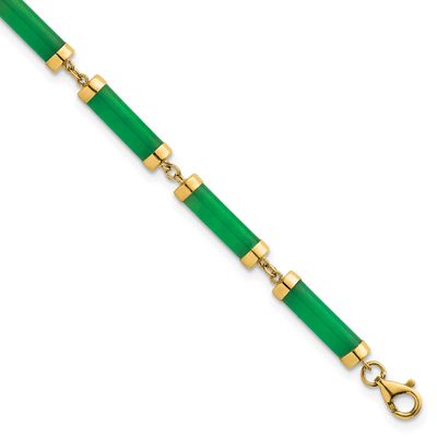 4.0mm Jade Bars Bracelet 14k Gold Polished, MPN: SF3186-7, UPC: 196904364086