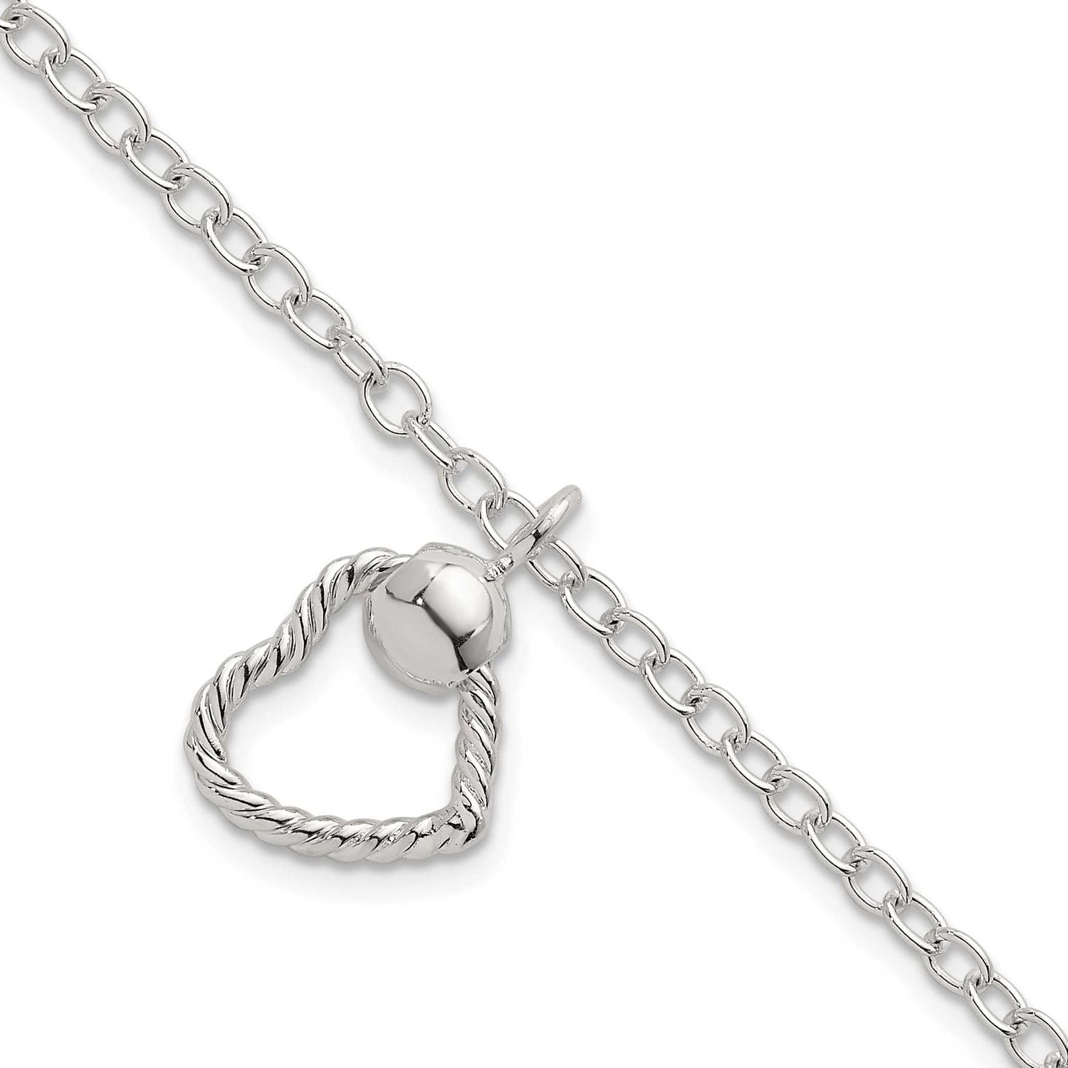 Twisted Heart 7.5 Inch Bracelet Sterling Silver Polished, MPN: QG6961-7.5, UPC:
