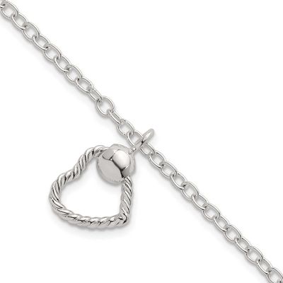 Twisted Heart 7.5 Inch Bracelet Sterling Silver Polished, MPN: QG6961-7.5, UPC:
