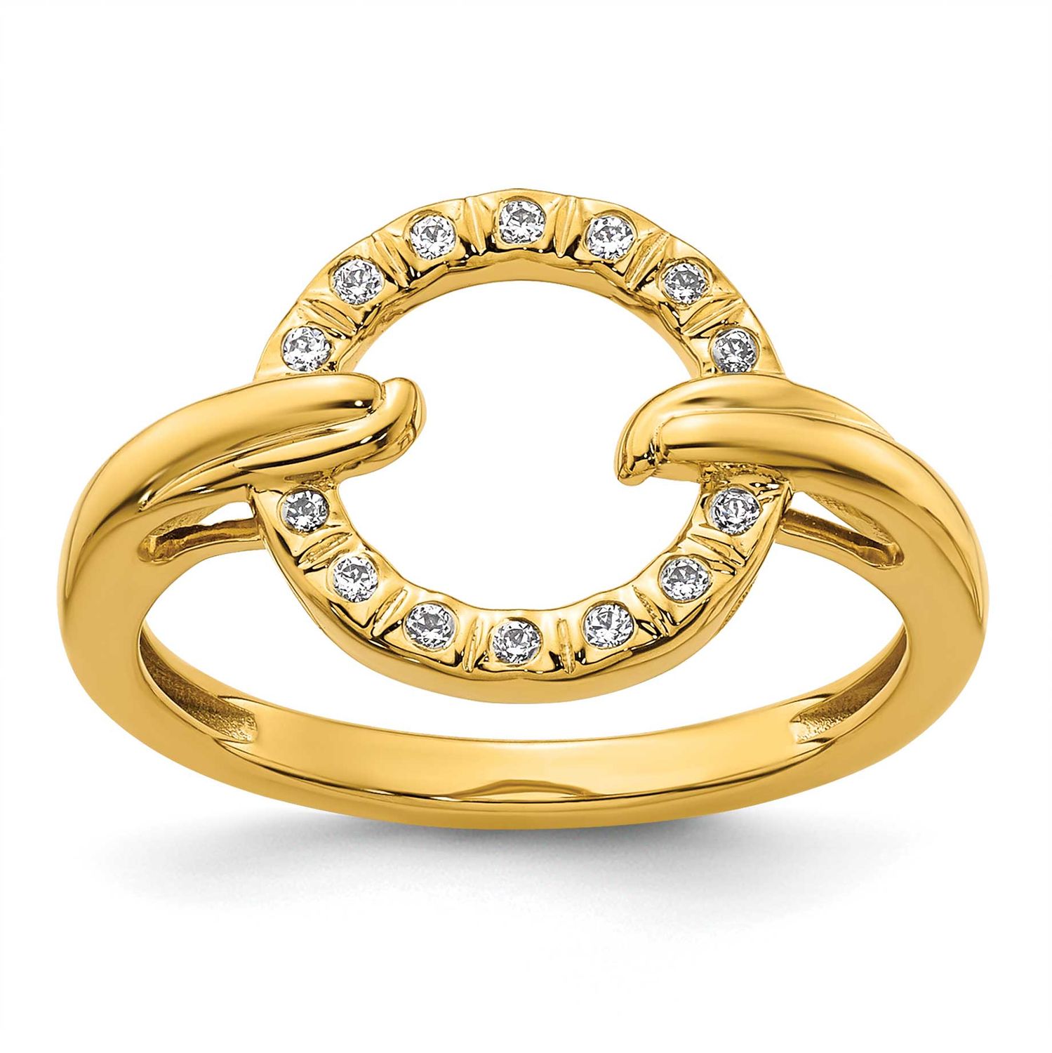 Diamond Open Circle Fashion Ring 14k Gold Polished, MPN: RM10205-008-YAA, UPC:
